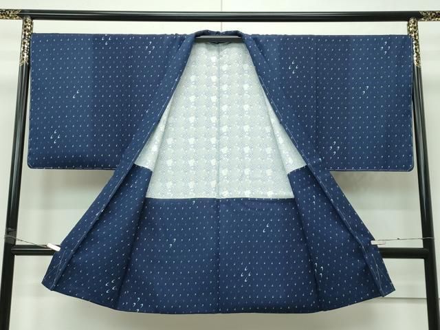 平和屋着物■極上　男性　長羽織　幾何学文様　藍鉄色地　逸品　未使用　CZAA4247s5 平和屋着物□極上 男性 長羽織 幾何学文様 藍鉄色地 逸品