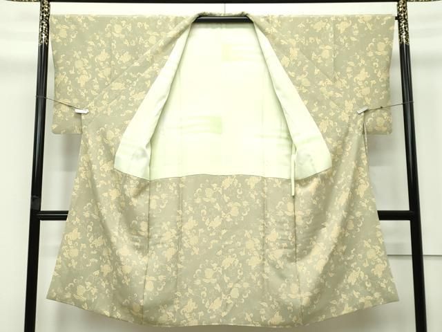 平和屋着物 上 道中着 ロング丈 更紗唐草文 油色地 s 5