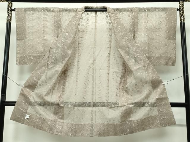 平和屋着物 上 オーガンジー 道中着 ロング丈 スリーシーズン 春夏秋 枝桜 肥後煤竹色 s 5