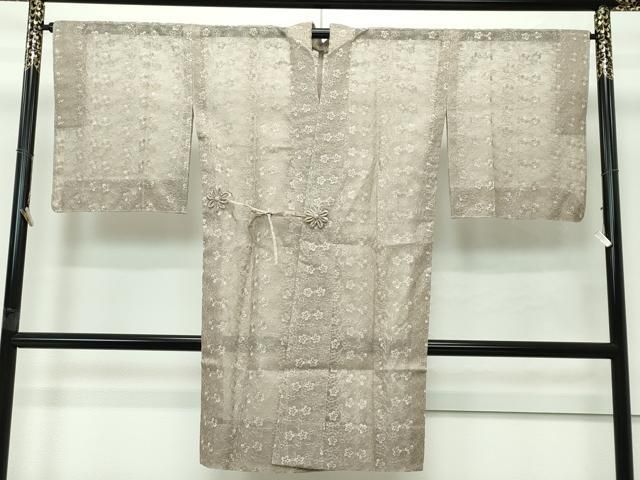 平和屋着物 上 オーガンジー 道中着 ロング丈 スリーシーズン 春夏秋 枝桜 肥後煤竹色 s 5