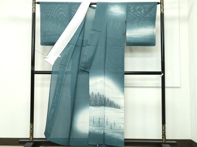 平和屋着物 上 夏物 訪問着 絽 風景文 暈し染め 革色地 s 5