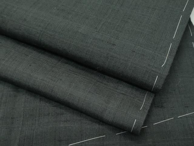 平和屋着物 上 男性 紬 色無地 千歳茶色 格子柄 CZAA4270s5