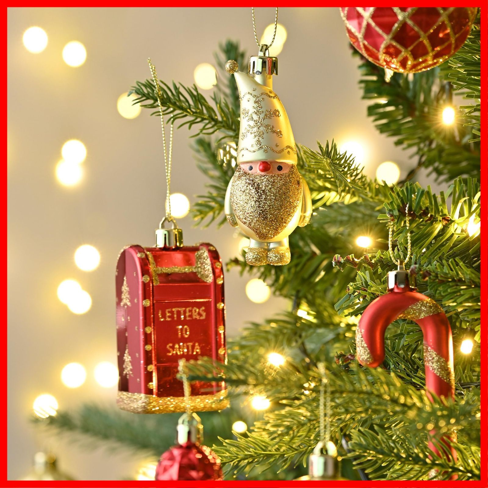 在庫 ゴージャス おしゃれ 飾り付け 飾り ツリー レッド ボール セット ゴールド 豪華 オーナメント 赤金 北欧風 Madelyn Valery