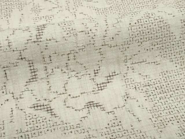 平和屋着物■極上　本場結城紬　重要無形文化財　80亀甲　牡丹　白橡色地　逸品　CZAA4273s5 平和屋着物□極上 本場結城紬 重要無形文化財 80亀甲 牡丹 白橡色地