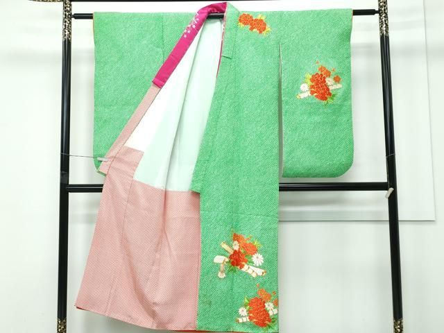 平和屋着物 上 七五三 女の子 7歳 祝着 袋帯セット 総絞り 総刺繍 駒刺繍 牡丹 半衿刺繍 s 5