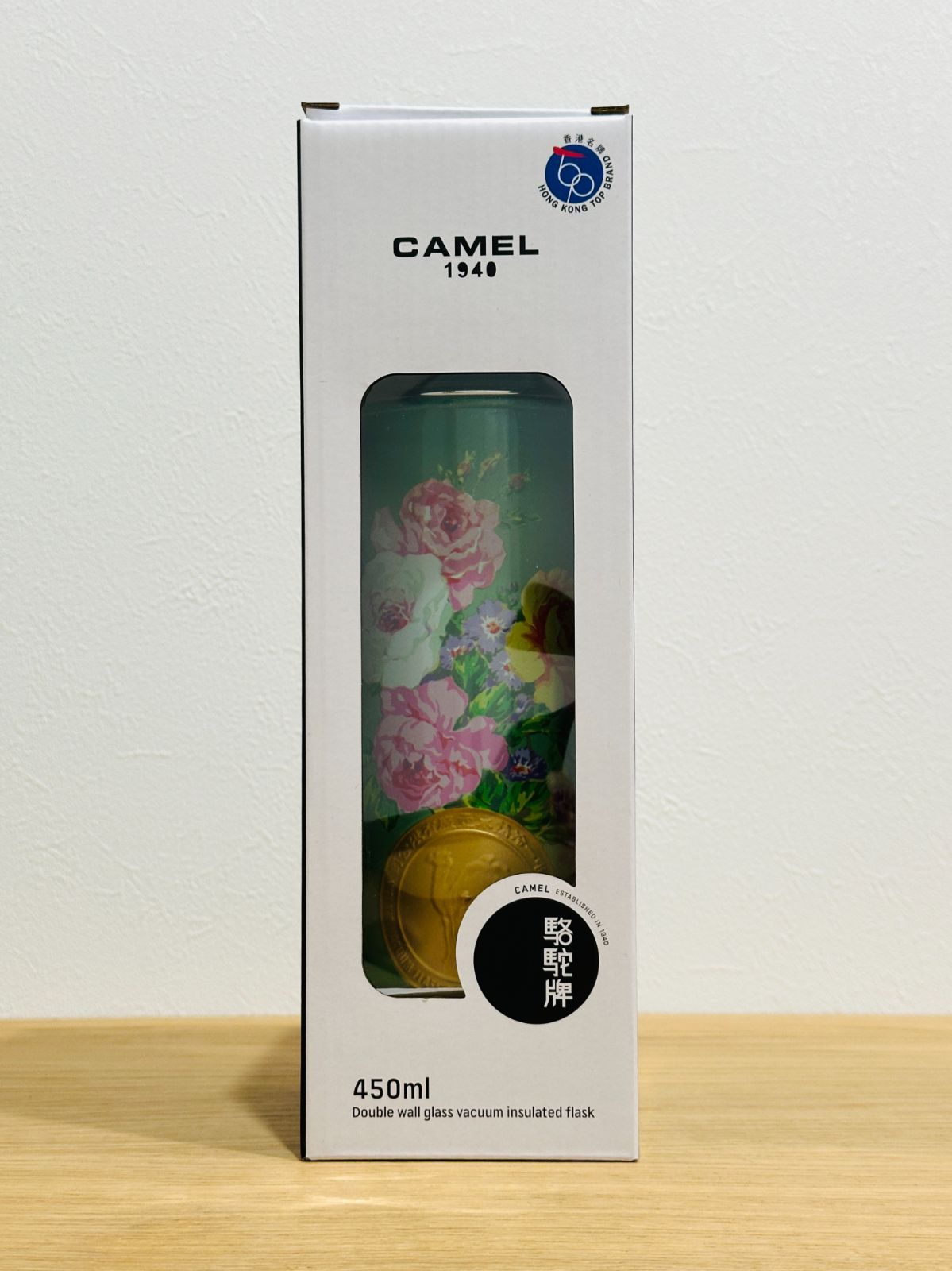 香港製 CAMEL 魔法瓶 450ml 二重ガラス 真空断熱 フラスク キャップ一体型ストッパー付き 116 Flowers and Birds series Peony 花鳥シリーズ 牡丹 WWW_OPDRERGINERDOGAN_COM