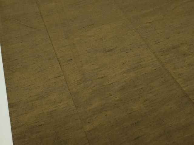 平和屋着物□極上 男性 紬・髭紬羽織セット 色無地 鶯茶色 逸品  