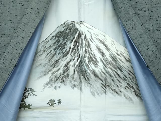 平和屋着物□極上 男性 紬・髭紬羽織セット 色無地 利休鼠色 逸品  