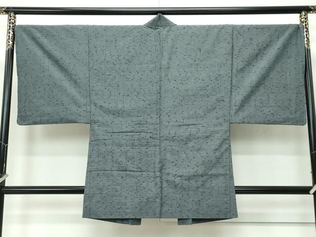 平和屋着物□極上 男性 紬・髭紬羽織セット 色無地 利休鼠色 逸品  