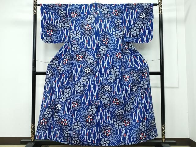 平和屋着物 上 夏物 浴衣 有松鳴海絞り 流水団扇花文 綿 s 5