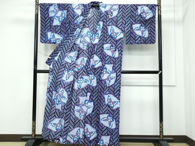 平和屋着物 上 夏物 浴衣 有松鳴海絞り 地紙舞蝶文 綿 s 5