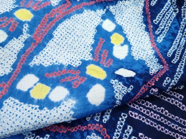  平和屋着物 上 夏物 浴衣 有松鳴海絞り 地紙舞蝶文 綿 s 5 浴衣単品 浴衣