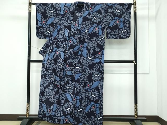 平和屋着物 上 夏物 浴衣 有松鳴海絞り 花蝶文 綿 s 5