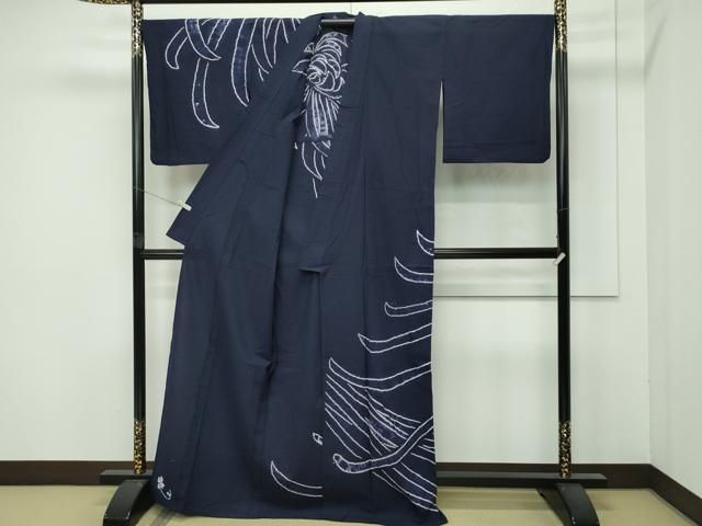 平和屋着物 上 夏物 浴衣 有松鳴海絞り 訪問着 乱菊 紫黒色地 綿 s 5