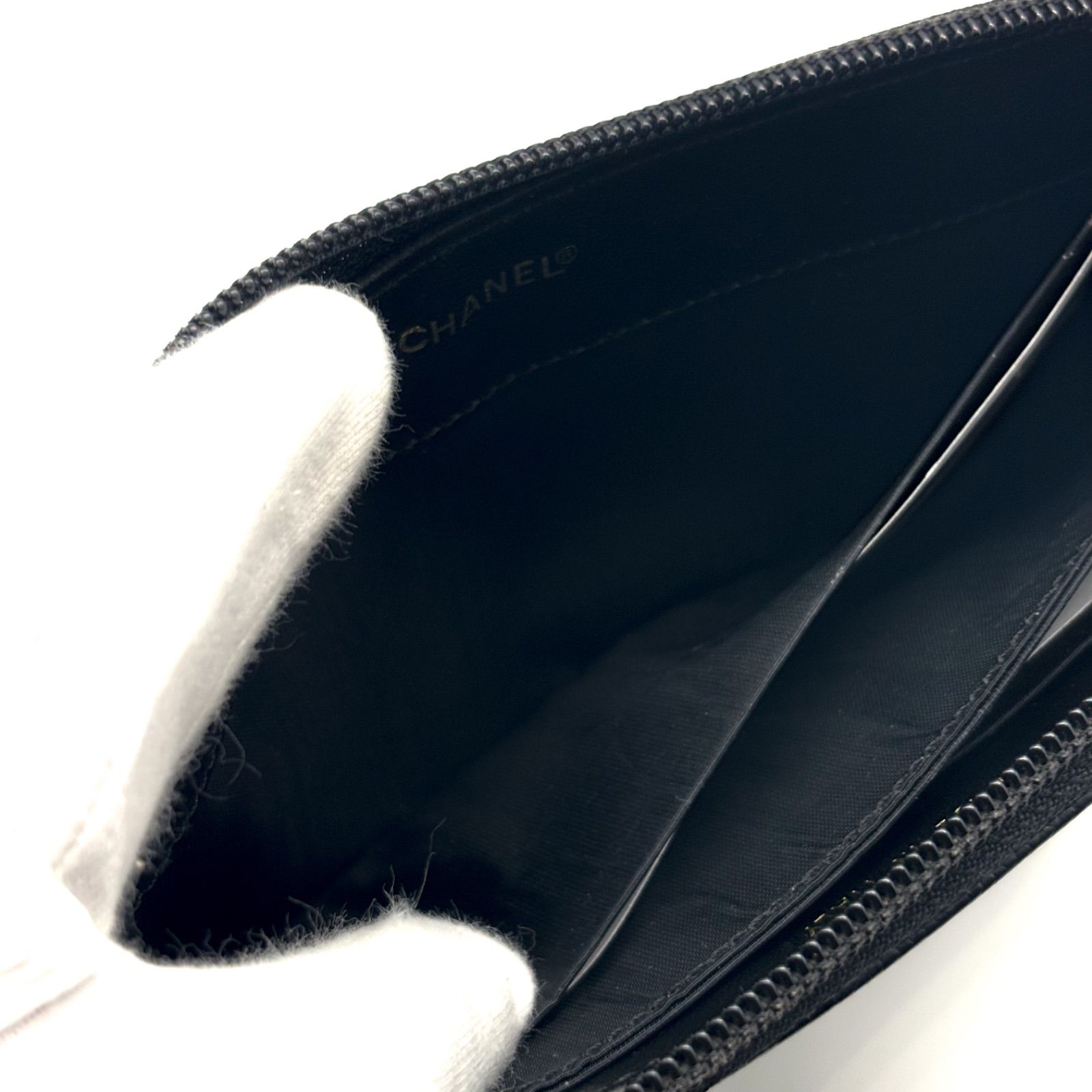 美品✨】シャネル 長財布 ココステッチ キャビアスキン ラウンドジップ