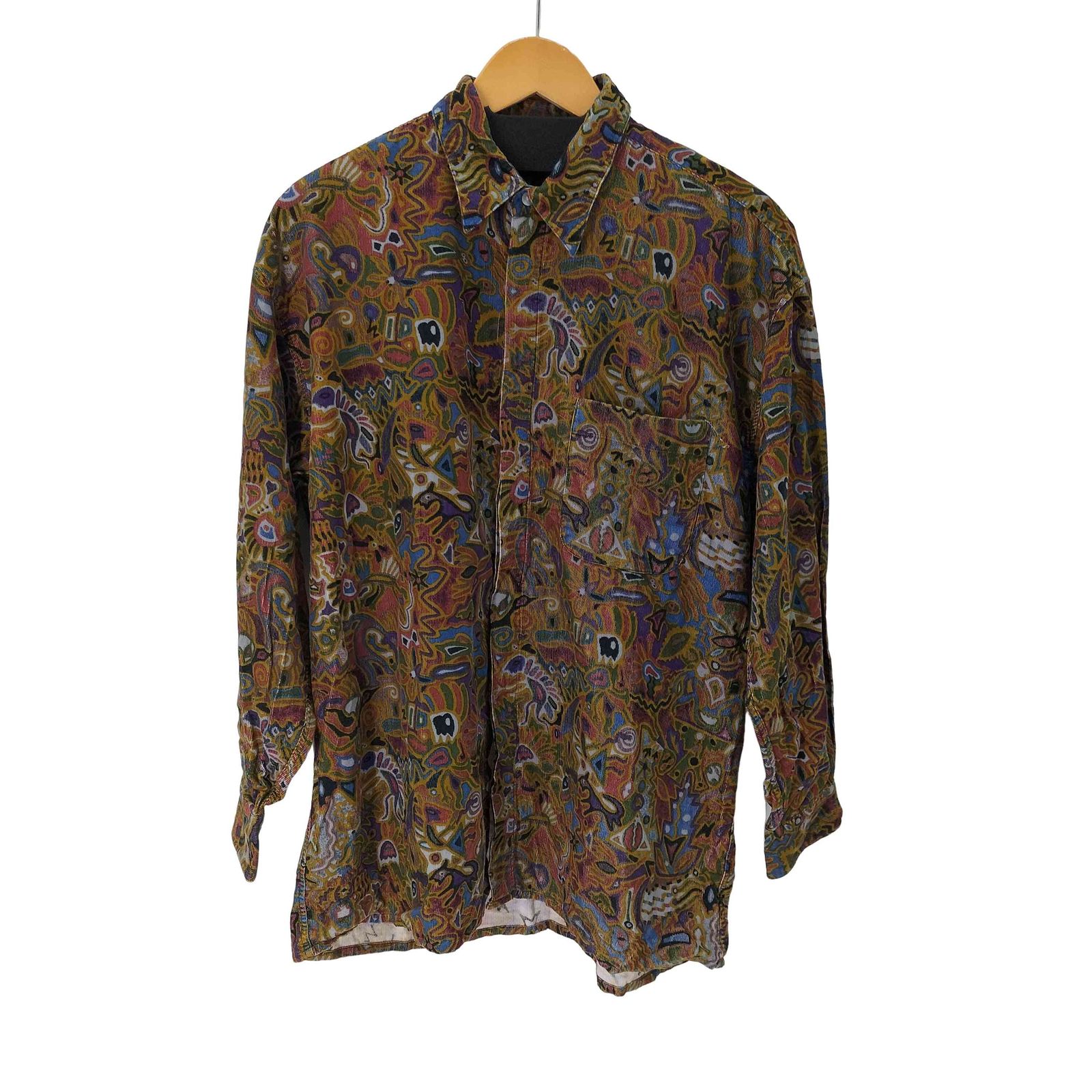 ジャンポールゴルチエオム Jean Paul GAULTIER HOMME ペイズリー コーデュロイ 比翼シャツ メンズ import L