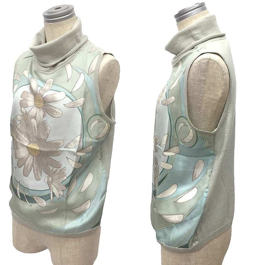 HERMES エルメス ノースリーブ タートルニット マルジェラ期 au gre du vent 風にまかせて グレー aq11598