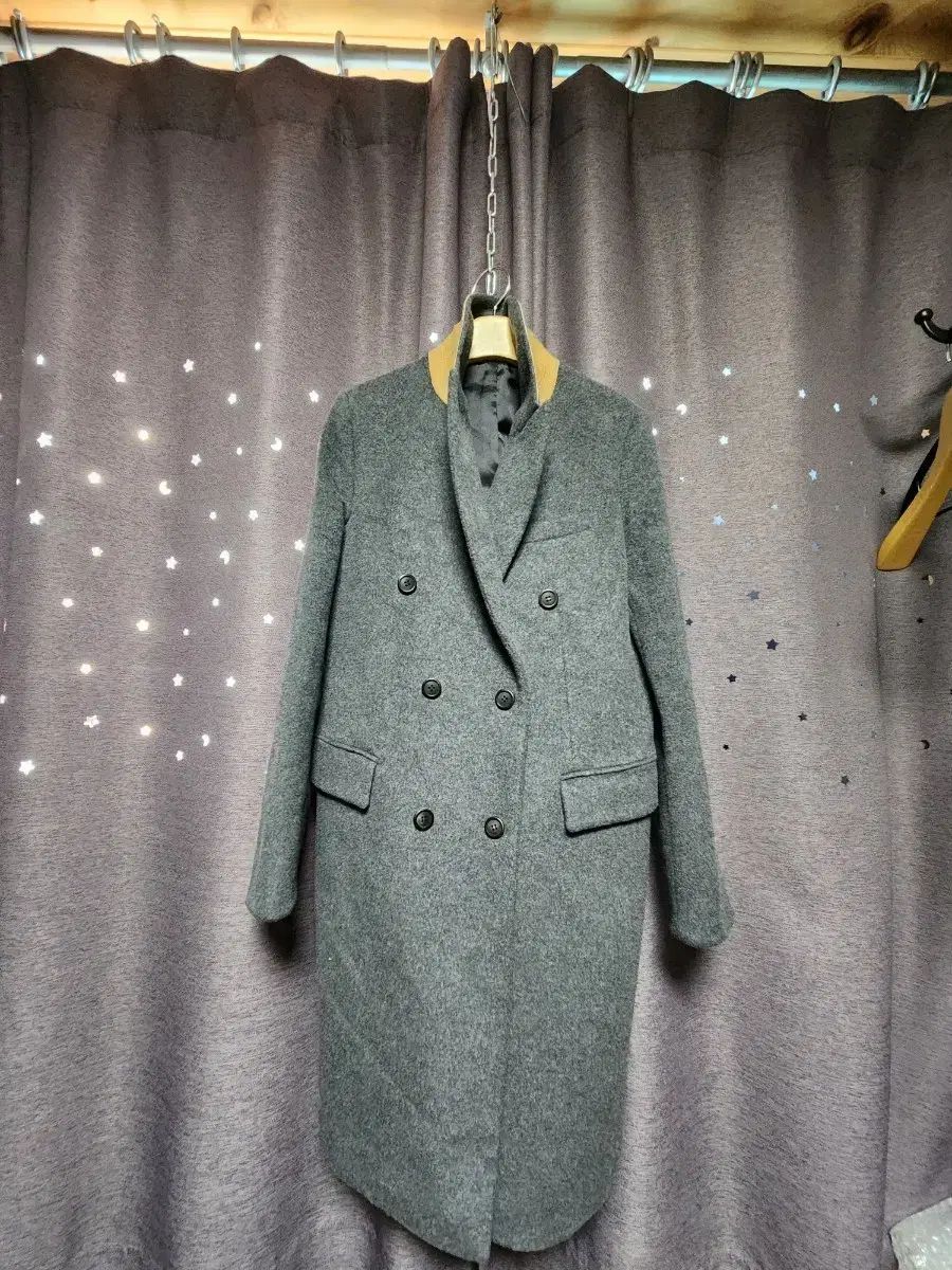 ハンサムシステム ウールカシミア ブレンド ダブル コート グレー-55