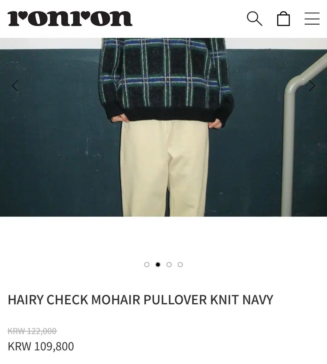 ランキング RONRON ヘアーリー CHECK モヘア ニット 【人気満点NO.1】