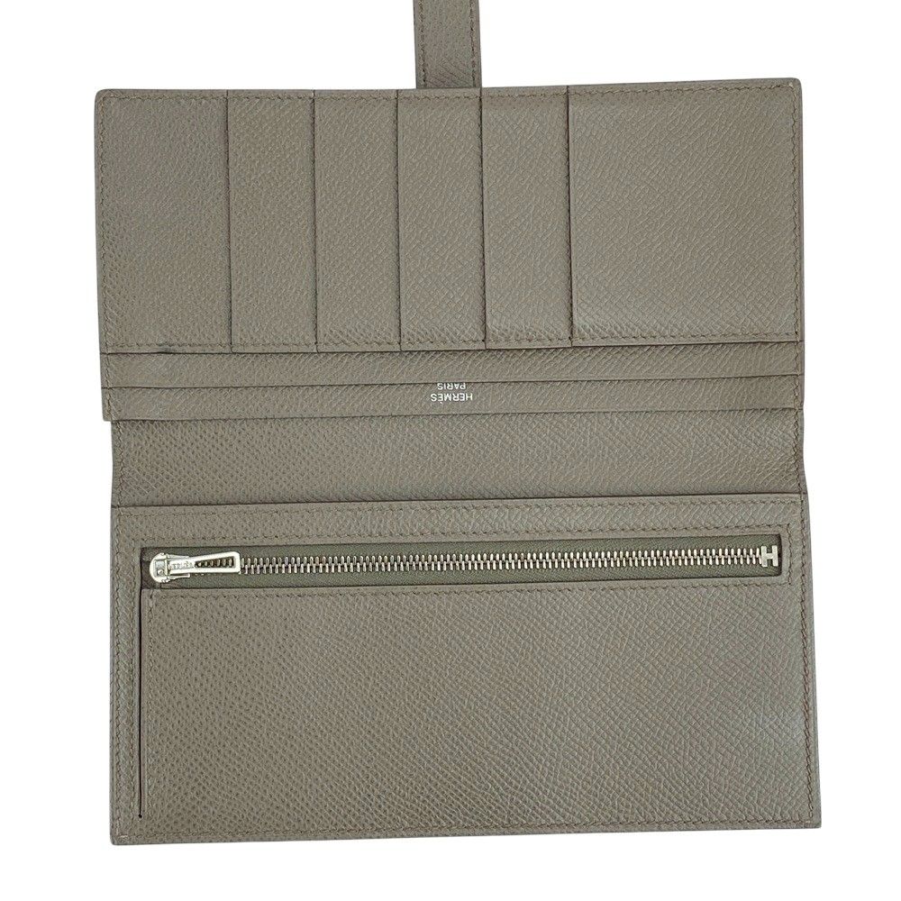  エルメス ベアンスフレ 長財布 ウォレット エプソン SS エタン シルバー C刻 箱 480614 5 長財布 小物