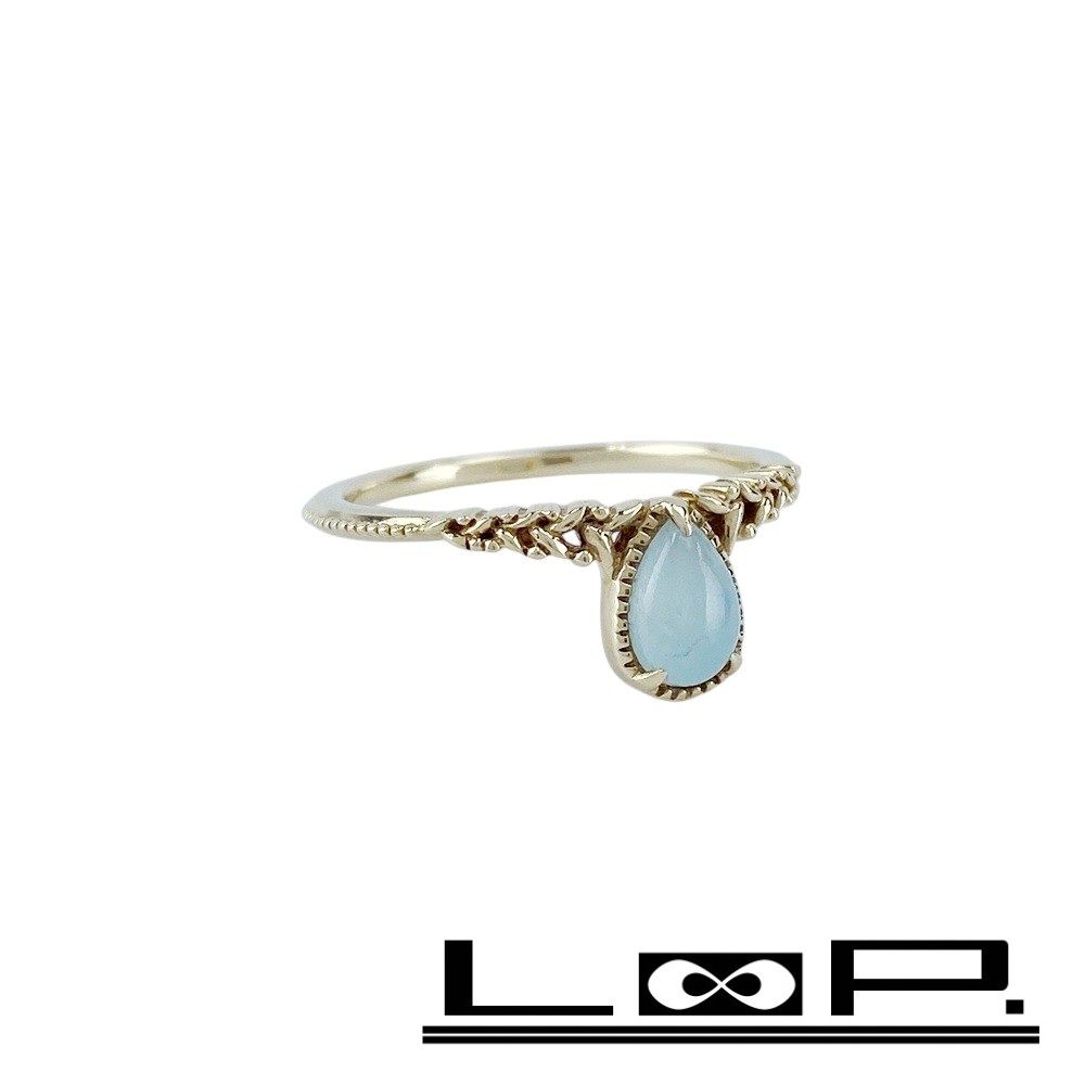 アガット リング 指輪 ゴールド ライトブルー K10 YG 色石 9号 1.40g 468858 5