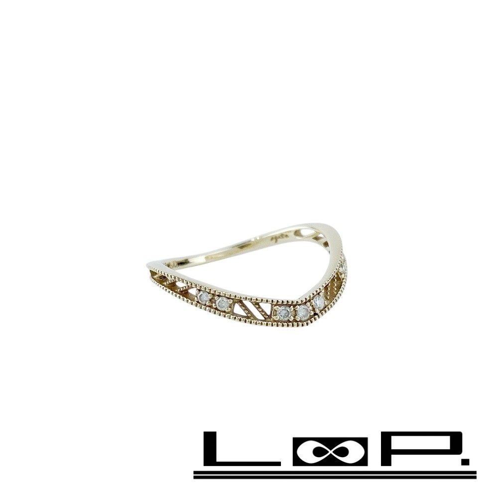 アガット リング 指輪 ゴールド ダイヤ K10 YG D0.05ct 9号 1.0g 468872 5