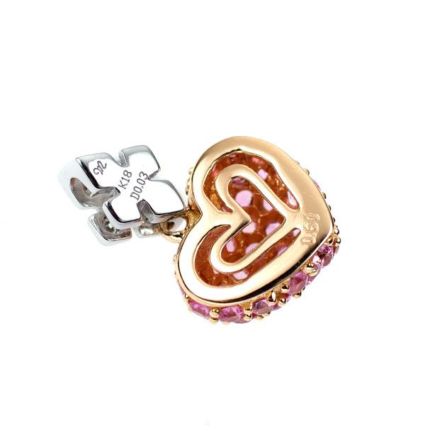 笠原真寿美　18KWG ピンクサファイア&ダイヤモンド　クロスペンダントヘッド Masumi Kasahara/笠原真寿美】 クロスモチーフ ピンクサファイア