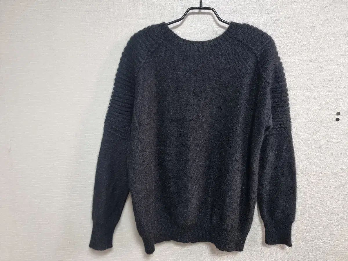 SYSTEM - ブラックニット ジップアップカーディガン