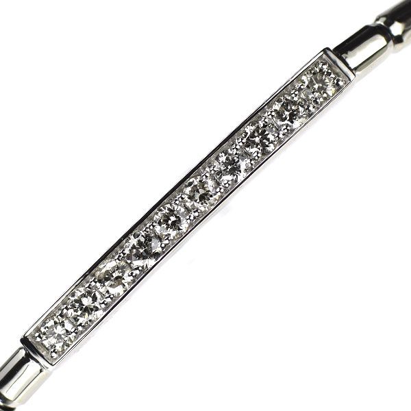 Pt 900 850 ダイヤモンド ブレスレット 0.30 ct 伸縮式