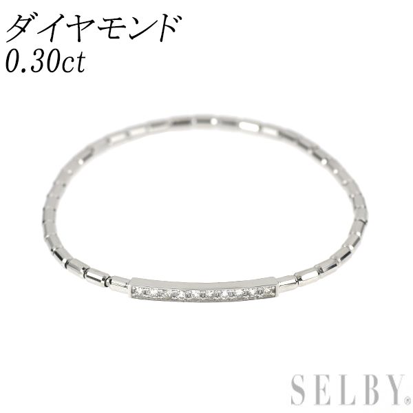 Pt900 Pt850 ダイヤモンド ブレスレット 0.30ct 伸縮式