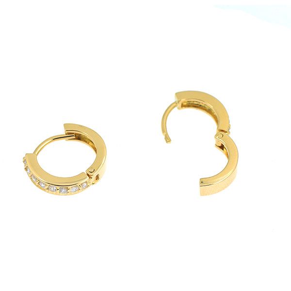 K 18 YG ダイヤモンド フープ ピアス 0.24 ct