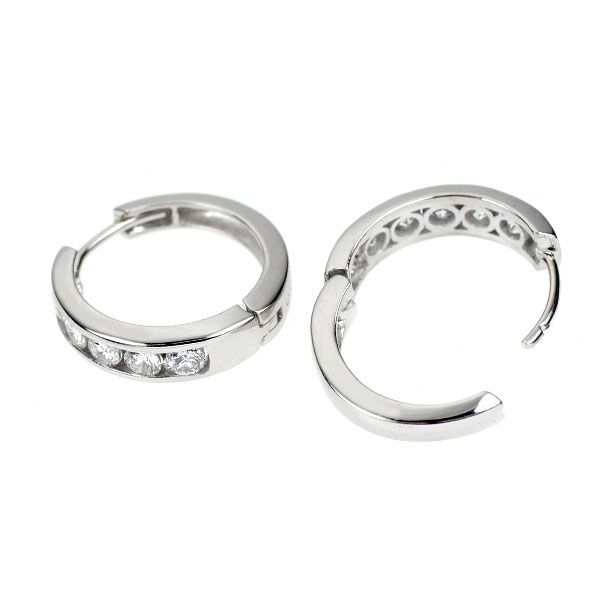 Pt 900 ダイヤモンド フープ ピアス 1.02 ct