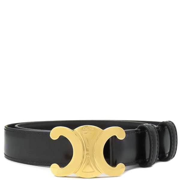 セリーヌ CELINE ベルト トリオンフ 70 レザー ブラック ゴールド金具 黒 箱