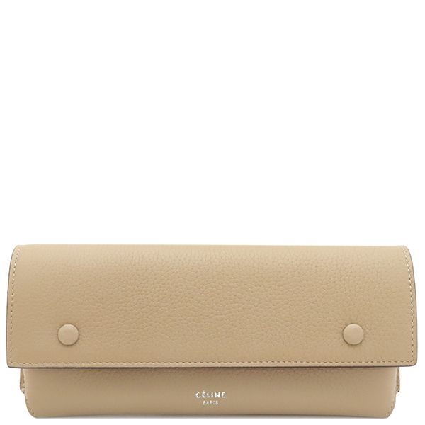 セリーヌ CELINE メガネケース バイ レザー ベージュ シルバー金具 レッド 赤 眼鏡入れ 箱