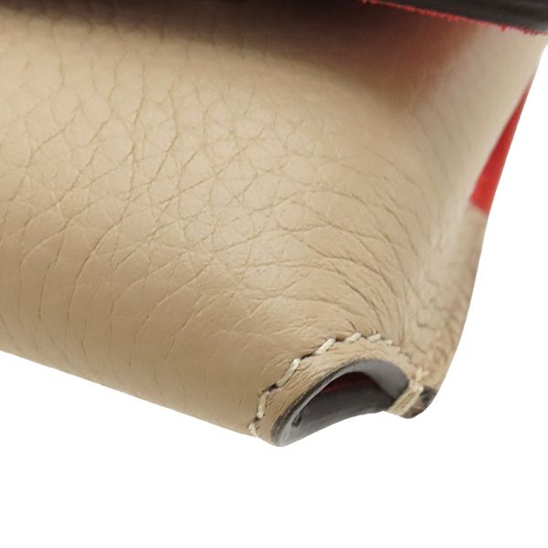  セリーヌ CELINE メガネケース バイ レザー ベージュ シルバー金具 レッド 赤 眼鏡入れ 箱 ベルト 小物