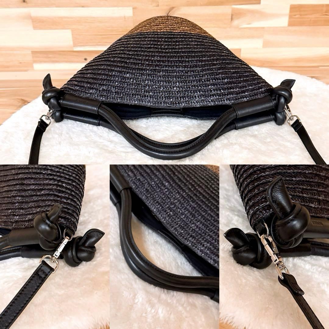 ヌエール】かごバッグ ショルダーバッグ2wayトートバッグ バイカラー