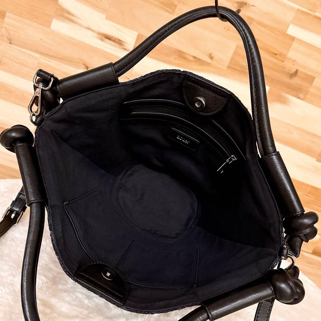 ヌエール】かごバッグ ショルダーバッグ2wayトートバッグ バイカラー