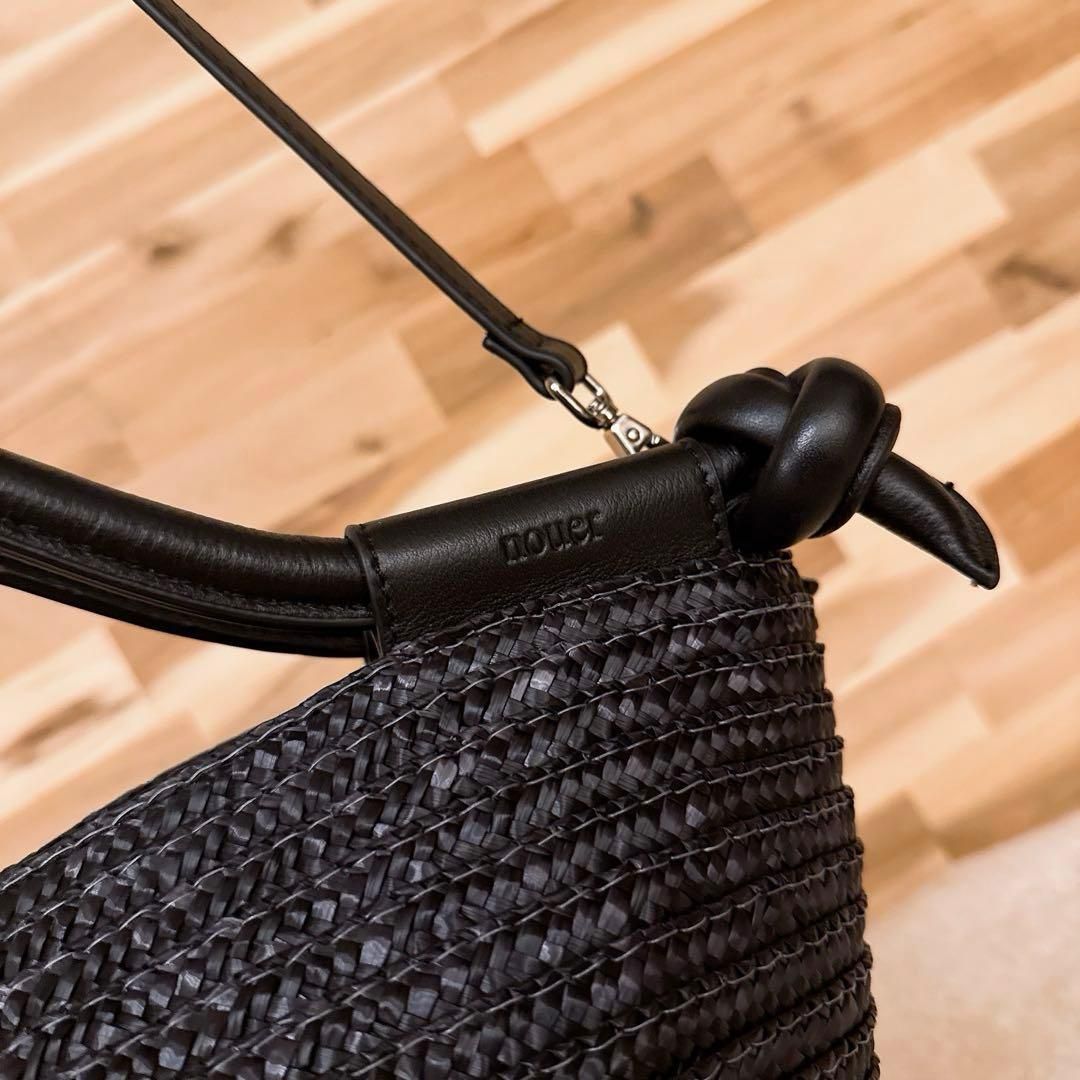 【美品】Nouerヌエール2WAYかごバッグトートバッグ籠バッグショルダーバッグ ヌエール】かごバッグ ショルダーバッグ2wayトートバッグ バイカラー