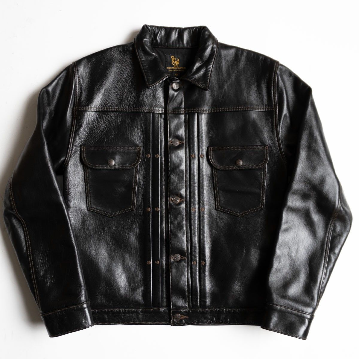 FINE CREEK & CO 黒 レザージャケット　サイズ42 サイズ42】FINE CREEK LEATHERS【Leather Jacket Salem】ホースハイド