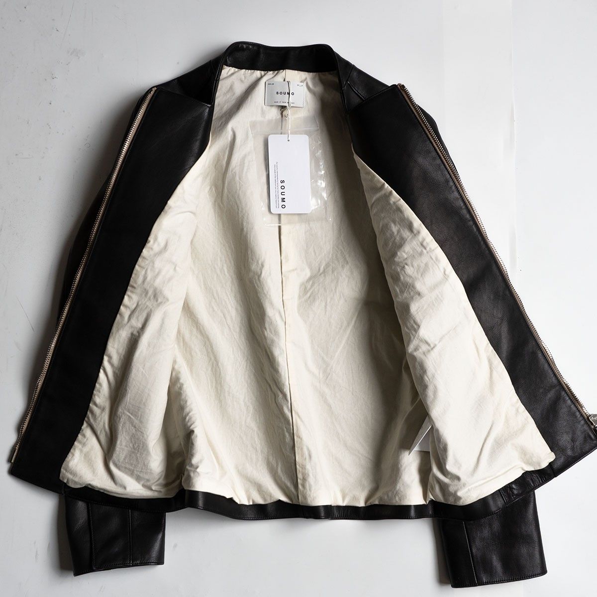 希少】SOUMO【HOLLOW LEATHER JACKET 】03 ホースハイド レザー