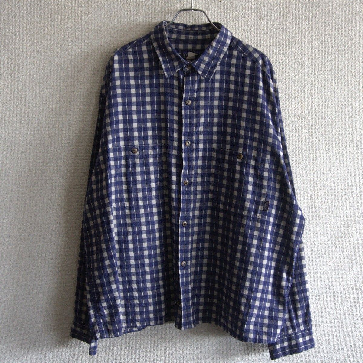 雰囲気抜群 PATAGONIA 90s ギンガム チェック シャツ XL パタゴニア ポルトガル製 オーガニック コットン 25110532