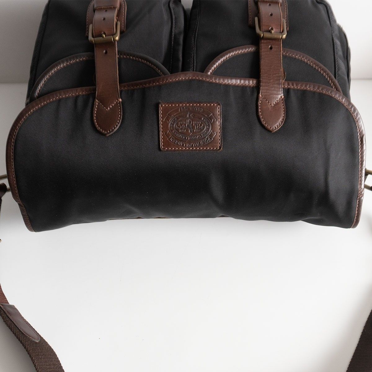 【レア】Ralph Lauren ダレスバッグ 美品】POLO RALPH LAUREN【ナイロン×レザー ショルダーバッグ】ポロ