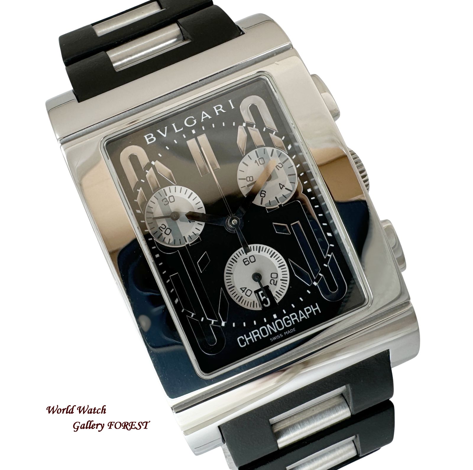 ブルガリ BVLGARI☆レッタンゴロ RTC49S】クロノグラフ 中古 メンズ