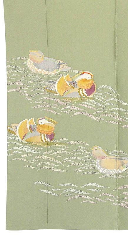 京友禅伝統工芸手描き白上げ蒔糊本友禅染 本金加工