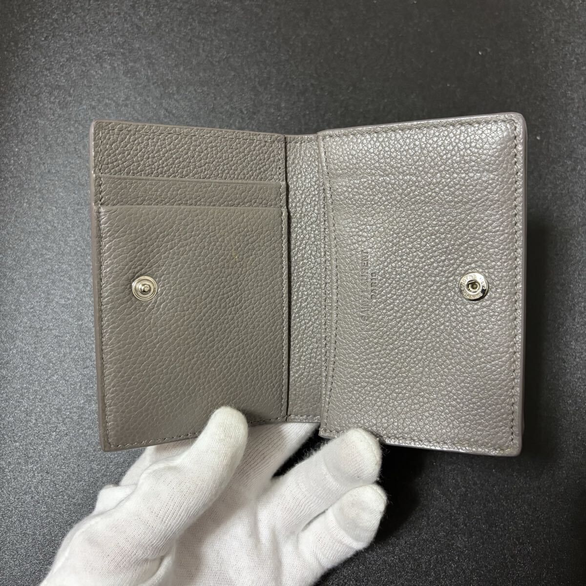 s28 サンローラン 名刺入れ カードケース グレー系 Saint Laurent