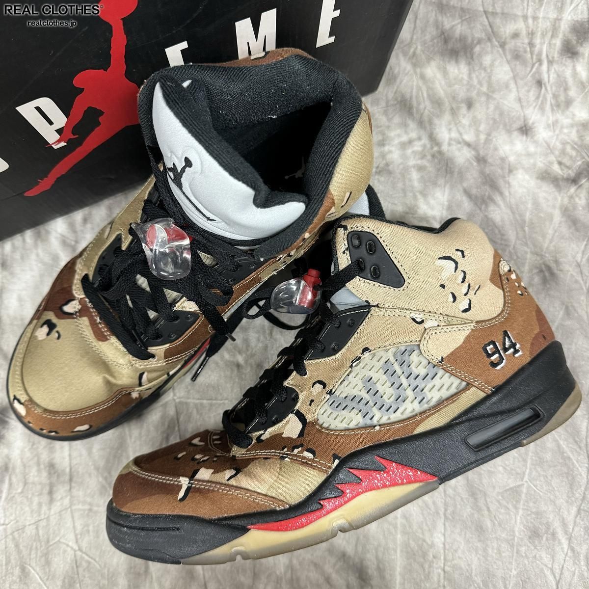 【C78】NIKE✕SUPREＭE AJ-5 824371-201 28㎝ 箱付 NIKE（ナイキ） ×SUPREME 824371-201 AIR JORDAN 5 RETRO エア
