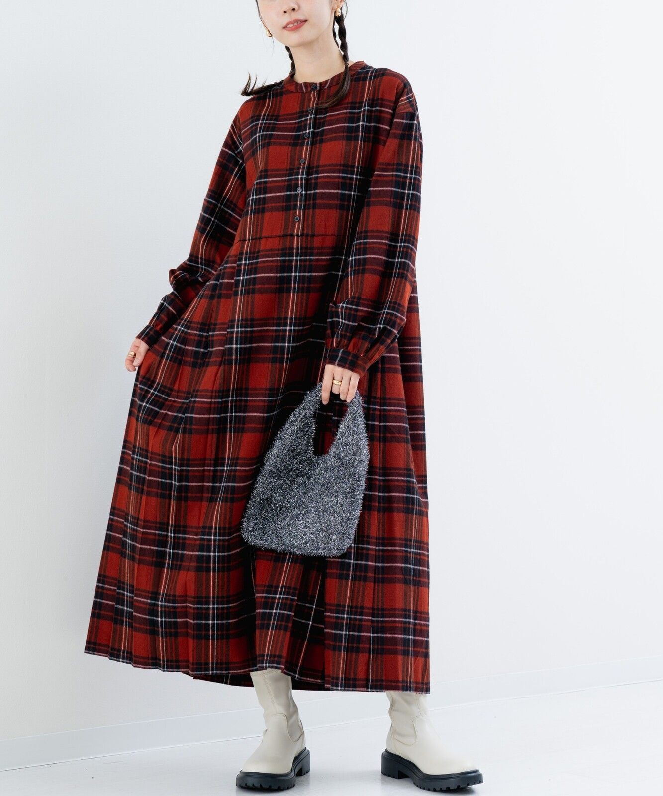 チェック ワンピース