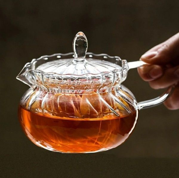 美しい 耐熱ガラス ティーポット ガラス急須 茶こし付き 北欧 ガラスポット カップ＆ソーサー ティーウォーマー キャンドルスタンド 保温 ウォーマー ジャンピング 紅茶ポット 抹茶 お茶 フルーツティー 花茶 工芸茶 ハーフティー 直火可 セット