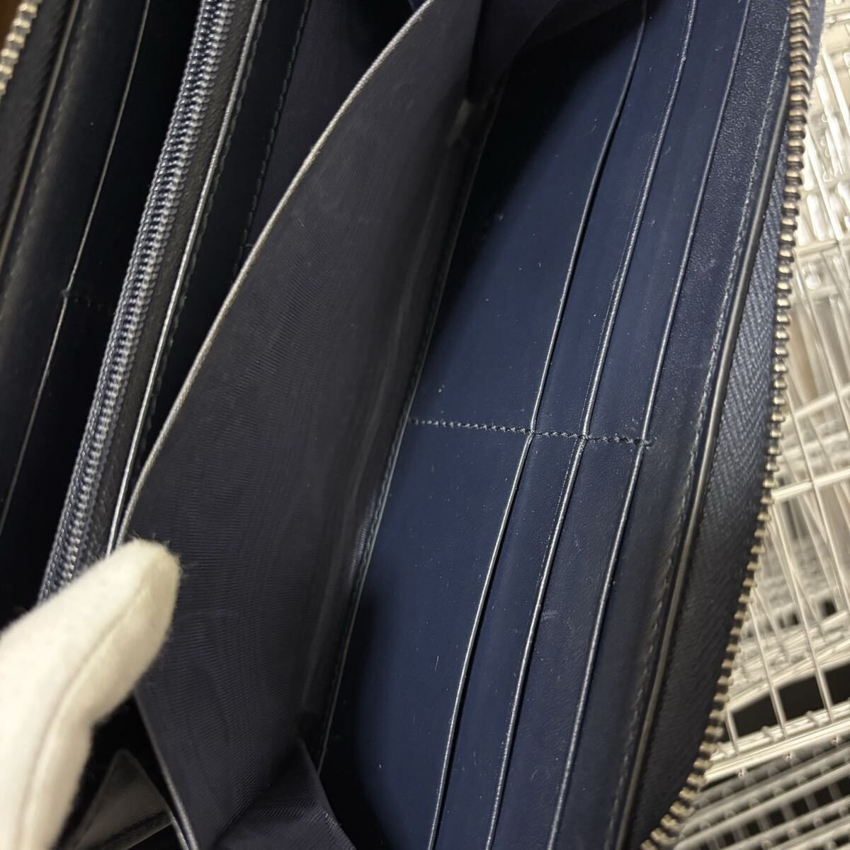 s31 グッチ GUCCI グッチ シマ レザー ネイビー 濃 紺 長財布 GG