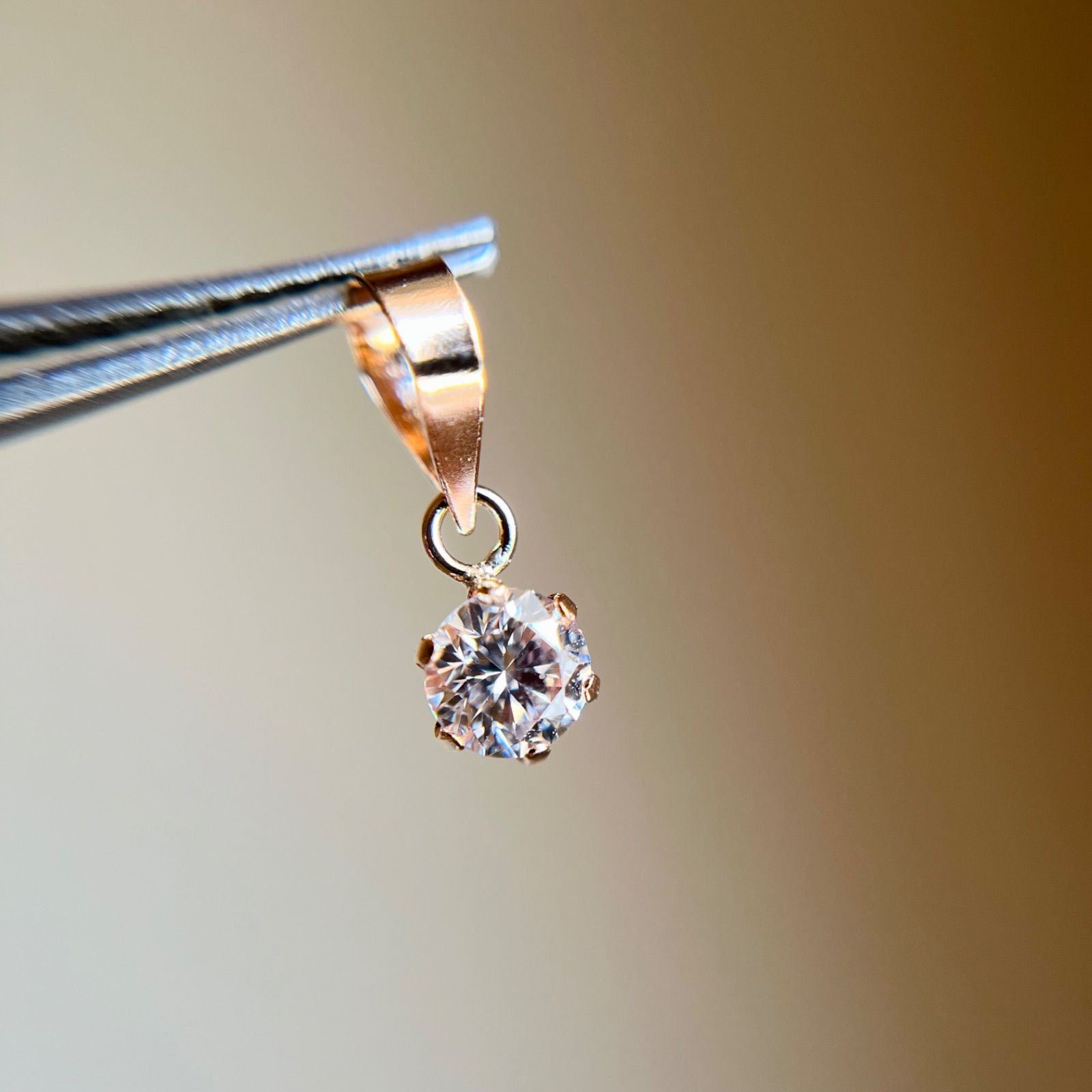 K 18 PG 天然ピンクダイヤモンド 0.18 ct ペンダントトップ 18金ピンクゴールド